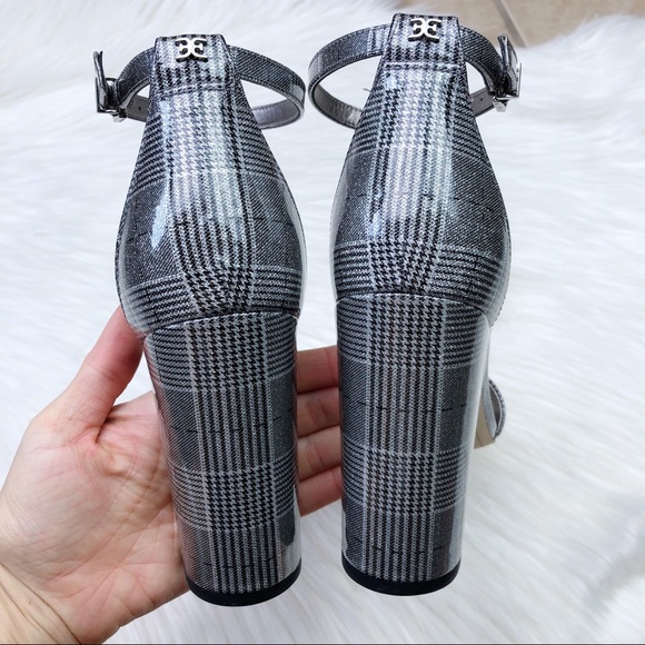 New Sam Edelman Yaro Heels in Pewter Plaid - Picture 7 of 14